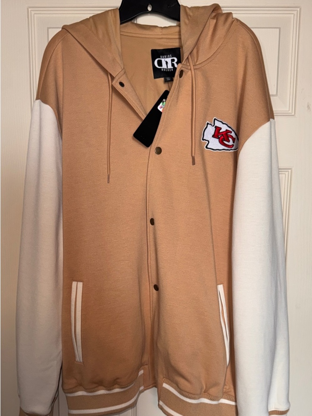 Kansas City Chiefs Tan & White Hooded Jacket